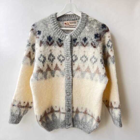Vík Wool Icelandic Wool Button-Up Cardigan, Size S D43 - Picture 1 of 6